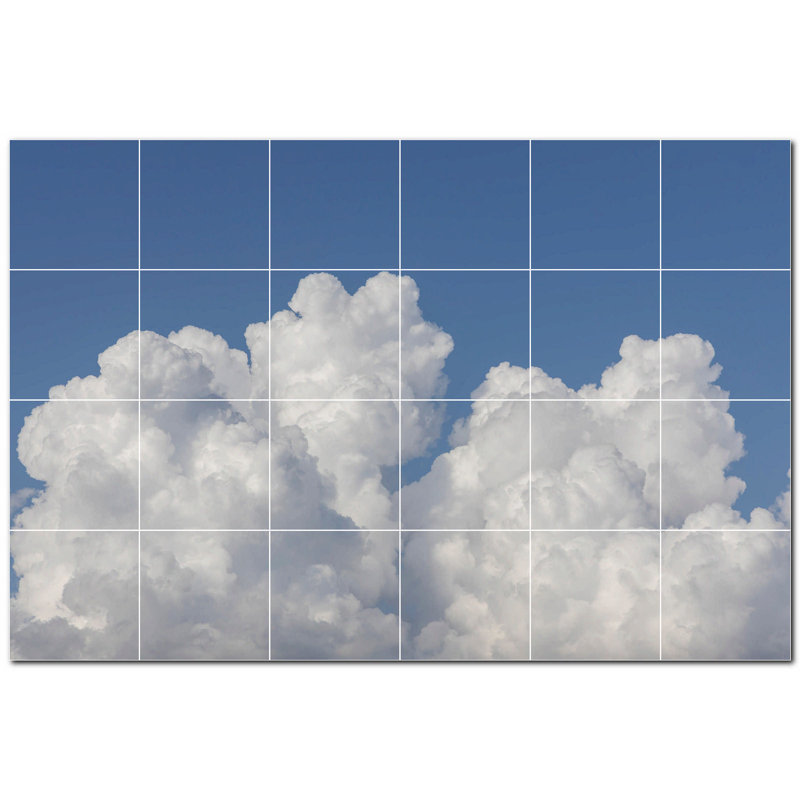 Murale en céramique satinée 8 po x 8 po Clouds Photo