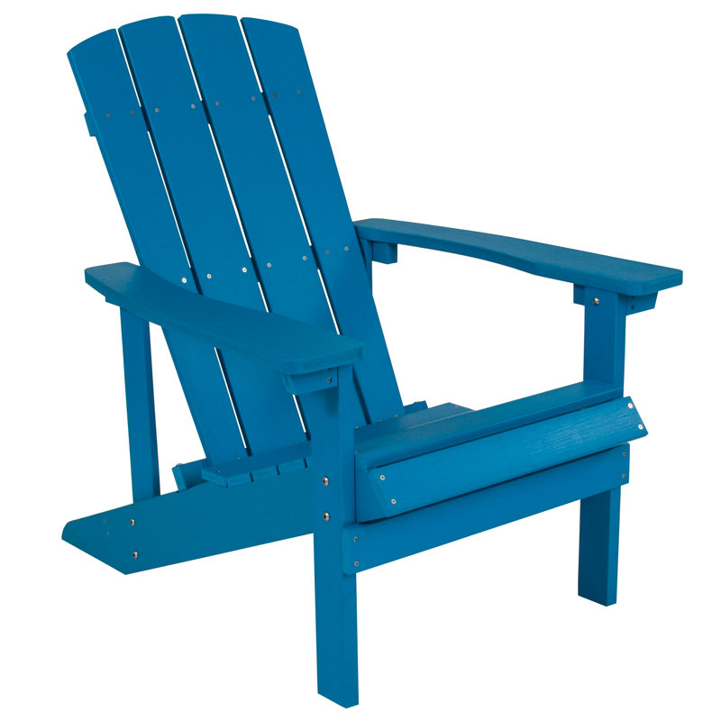 Commercial All-Weather Adirondack Chair in Faux Wood, Blue