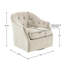 Chaise pivotante en bois massif - beige, chaise élégante à 360 degrés, base beige,