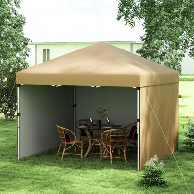 Auvent escamotable 10 pi avec 3 parois latérales, hauteur réglable, sac de transport, abri de jardin pour tentes de réception