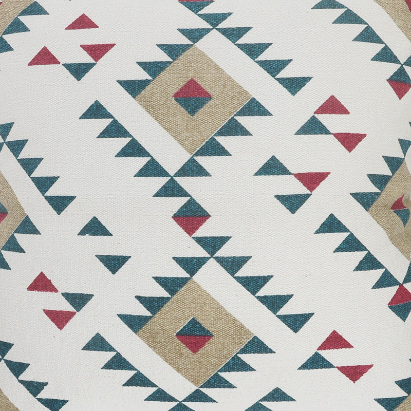 Southwestern Geometric Cotton Blend Throw Pillow with Tassels