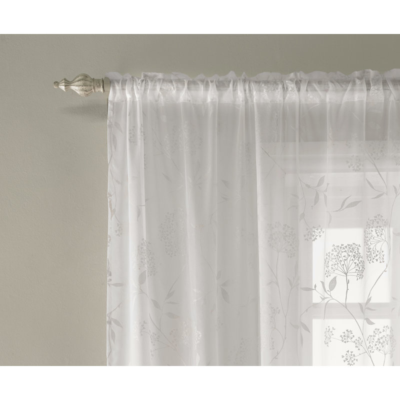 Cartel Slot Top Sheer Curtain, 140 W x 137 D cm, White