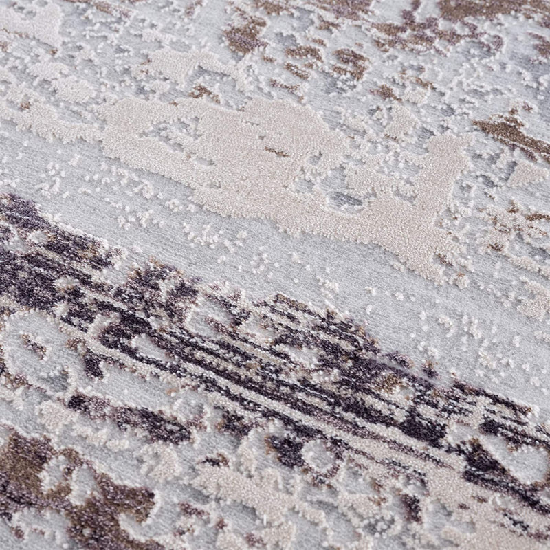 Rug Branch Terrana 5' x 8' (5'3" x 7'7") Violet/Beige Abstract Indoor Area Rug, Contemporary, Medium Pile, Stain-Resistant Carpet - Living Room, Bedroom, Dining Room, and Kitchen