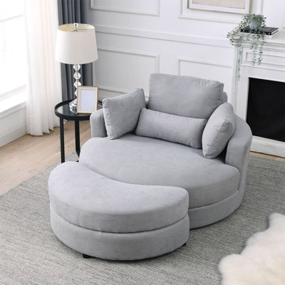 Parkview sofa couch, Swivel Accent Barrel Sofa Lounge Club Big Round Chair with Storage Ottoman,sofas,couches by Brayden Studio