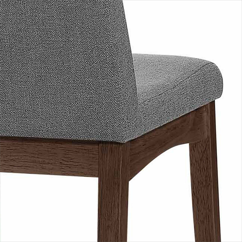 Chaise d'appoint rembourré, 2, Gris foncé, Noyer