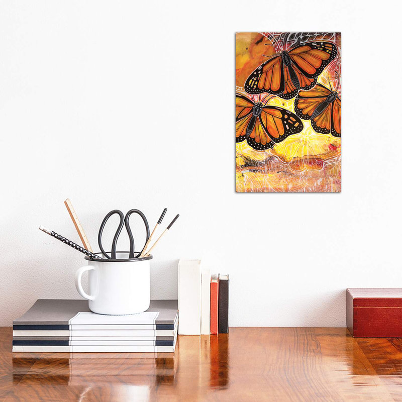 Flight Of The Monarch by Lynnette Shelley - Wrapped Canvas Print, 20.32 cm H x 30.48 cm W