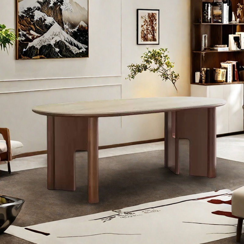 Sintered stone ash dining table, 29.53"H x 70.87"L x 35.43"W