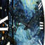 River majestueux cascade pointillisme - horloge murale abstraite-782150765