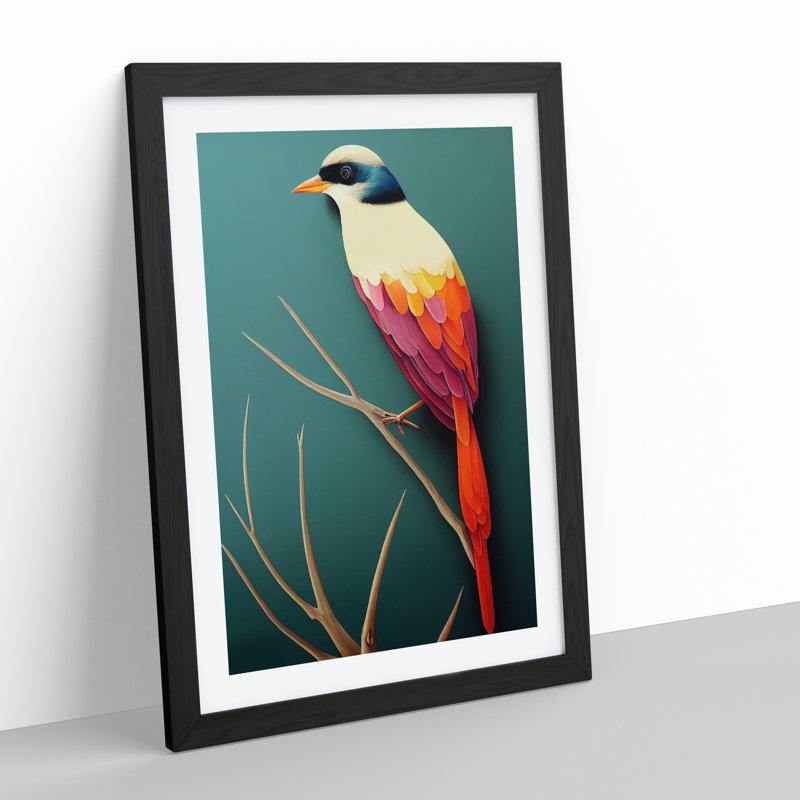 XV1022-2639X Magnificent Bird - Single Picture Frame Print, 64cm H x 46cm W x 2cm D, Black