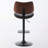Swivel Faux Leather Upholstered Metal Bar Stools Set with Back-1036465861