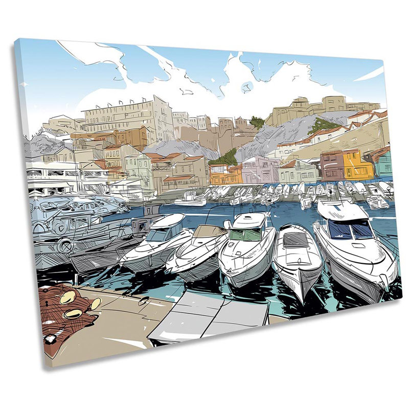 East Port Valon Des Marseille - Wrapped Canvas Print, 30.5cm H x 45.7cm W x 2cm D