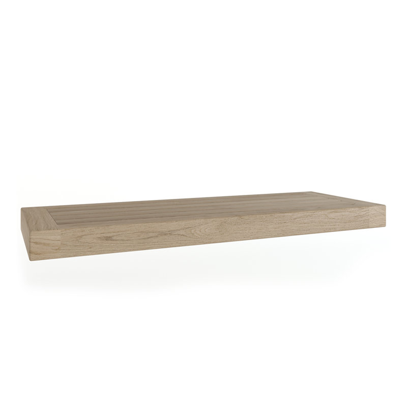 36" Moa Mist-Shield Floating Gray Teak Wall Shelf, 1.5" H x 24" W x 9" D