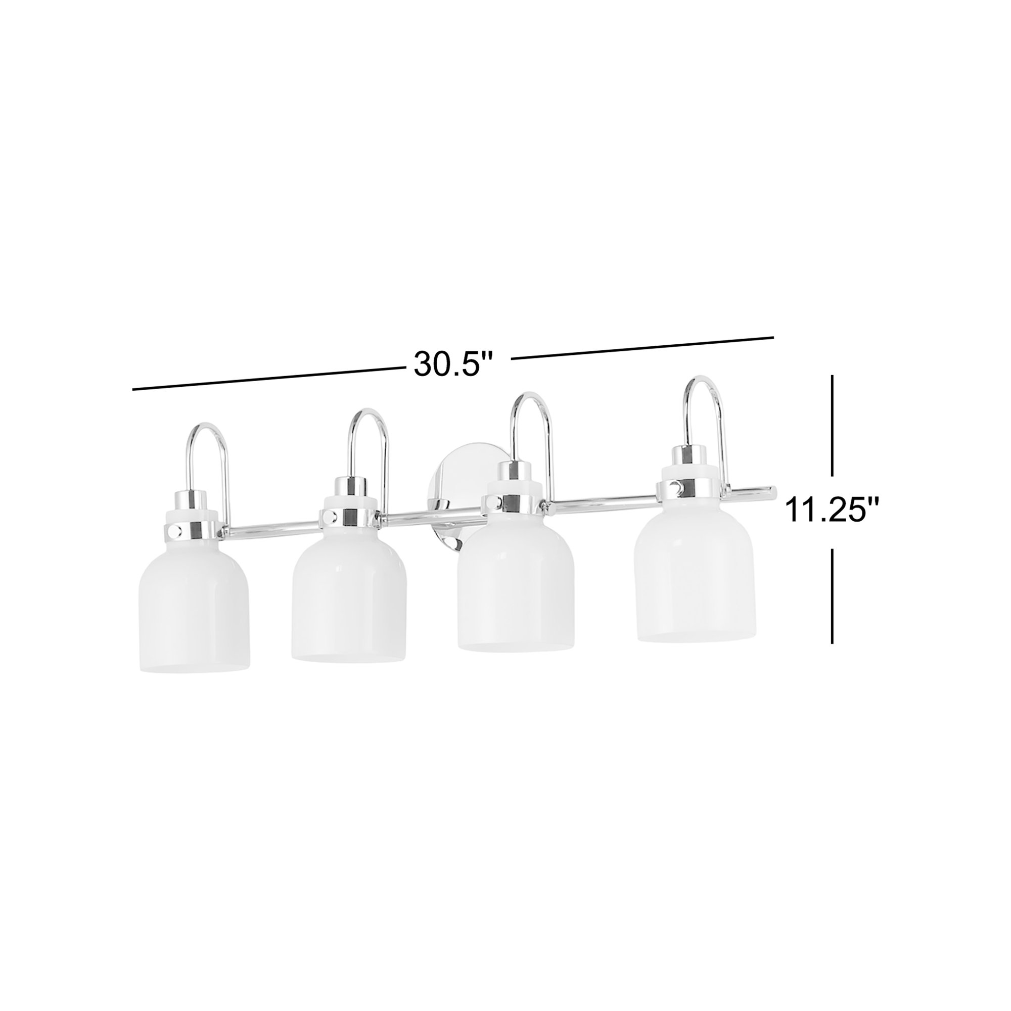 Arold 4 Light Dimmable Vanity Light, Polished Chrome