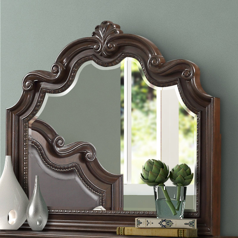 Miroir orné d'acajou