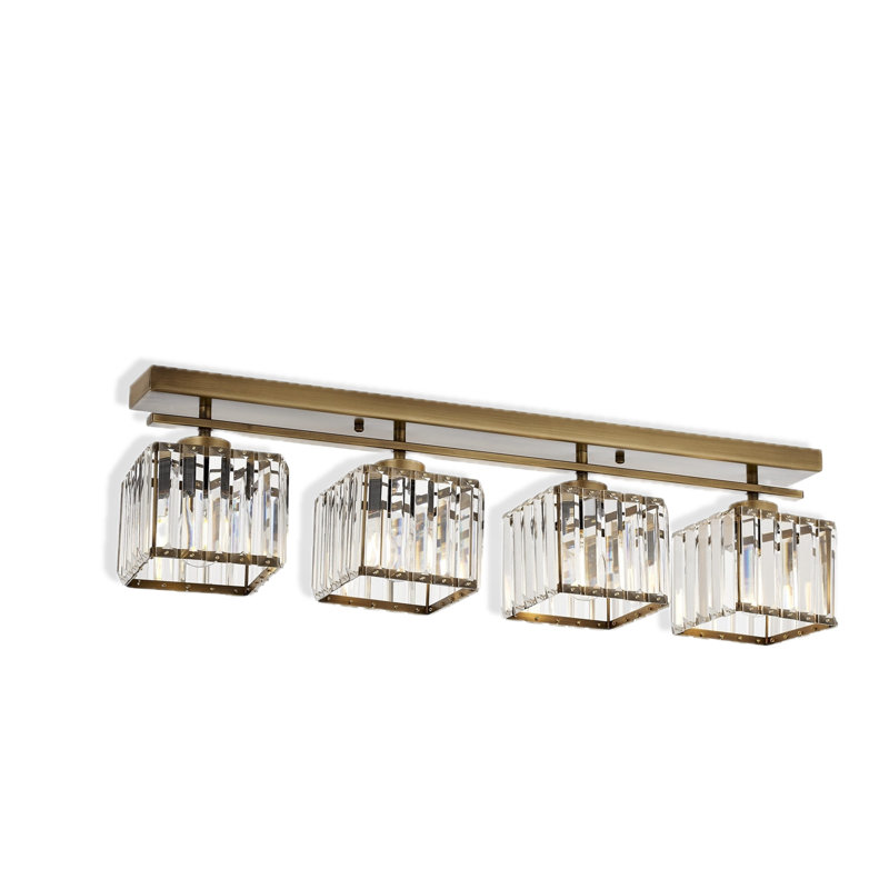 Crystal Semi Flush Mount, Vintage