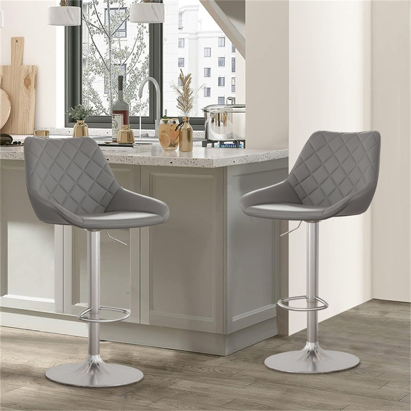 Brishen Swivel Upholstered Adjustable Height Counter Stool