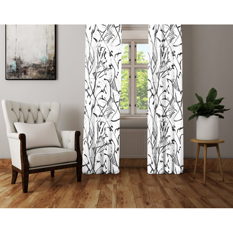 Paire de rideaux semi-transparents en polyester Didy, L 40 po x L 52 po