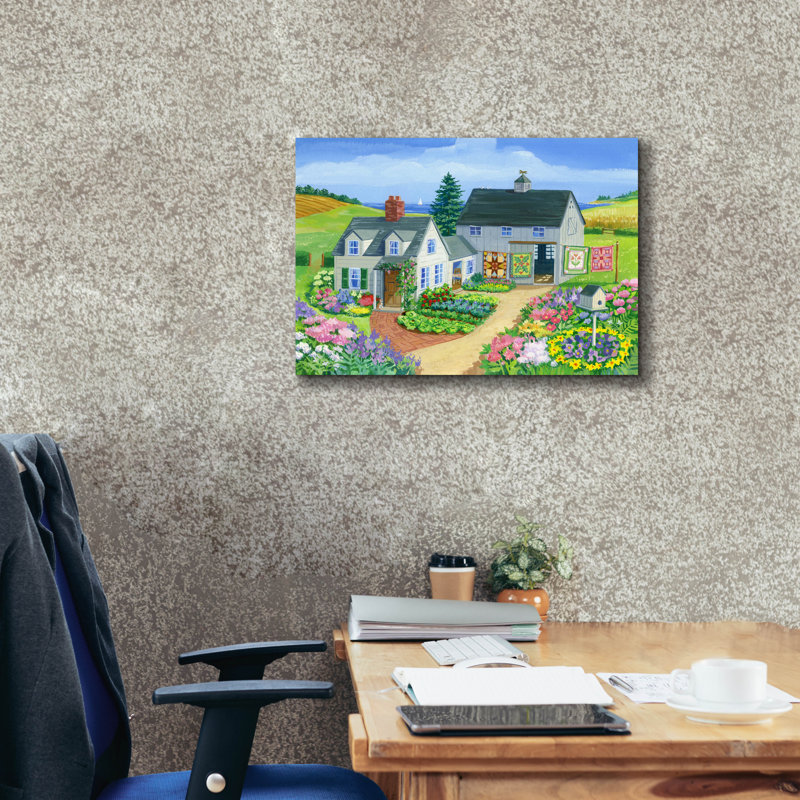  «Quilt Barn» par Geraldine Aikman, art mural sur toile, 26 po x 18 po, H 18 po x l 26 po