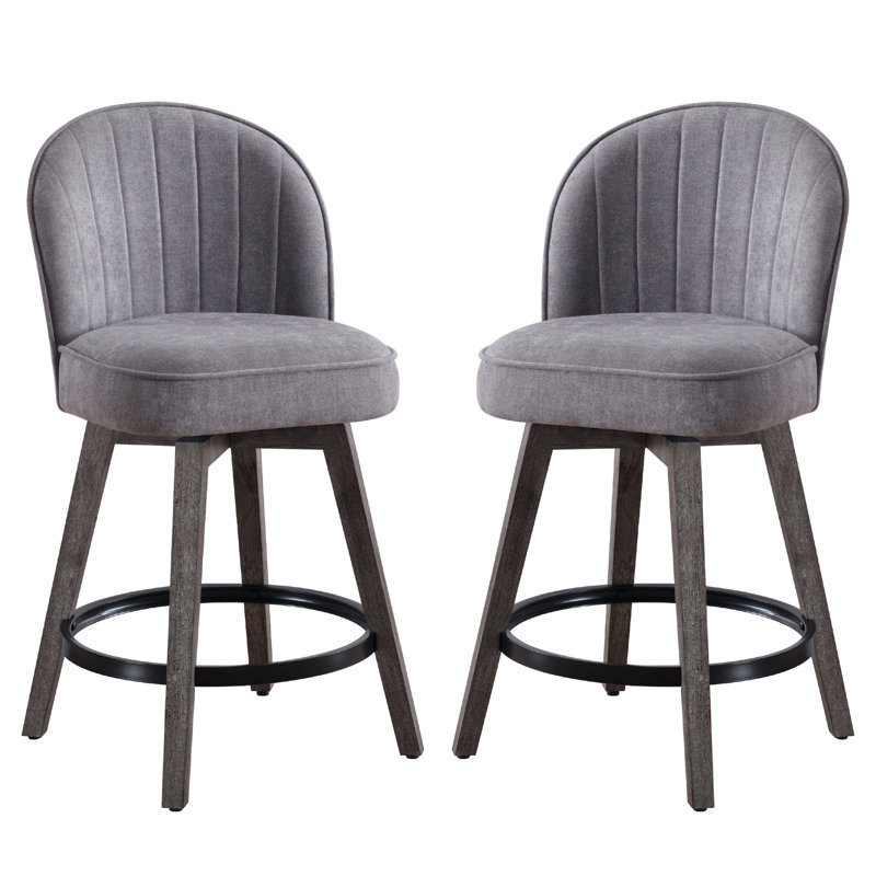 Swivel Counter Height Bar Stools, Light Gray