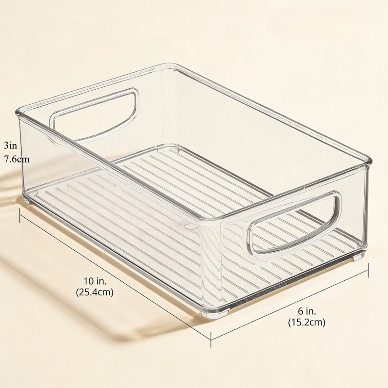Bacs de rangement en plastique transparent avec poignées, 8 boîtes de rangement pour garde-manger, réfrigérateur, congélateur et armoire