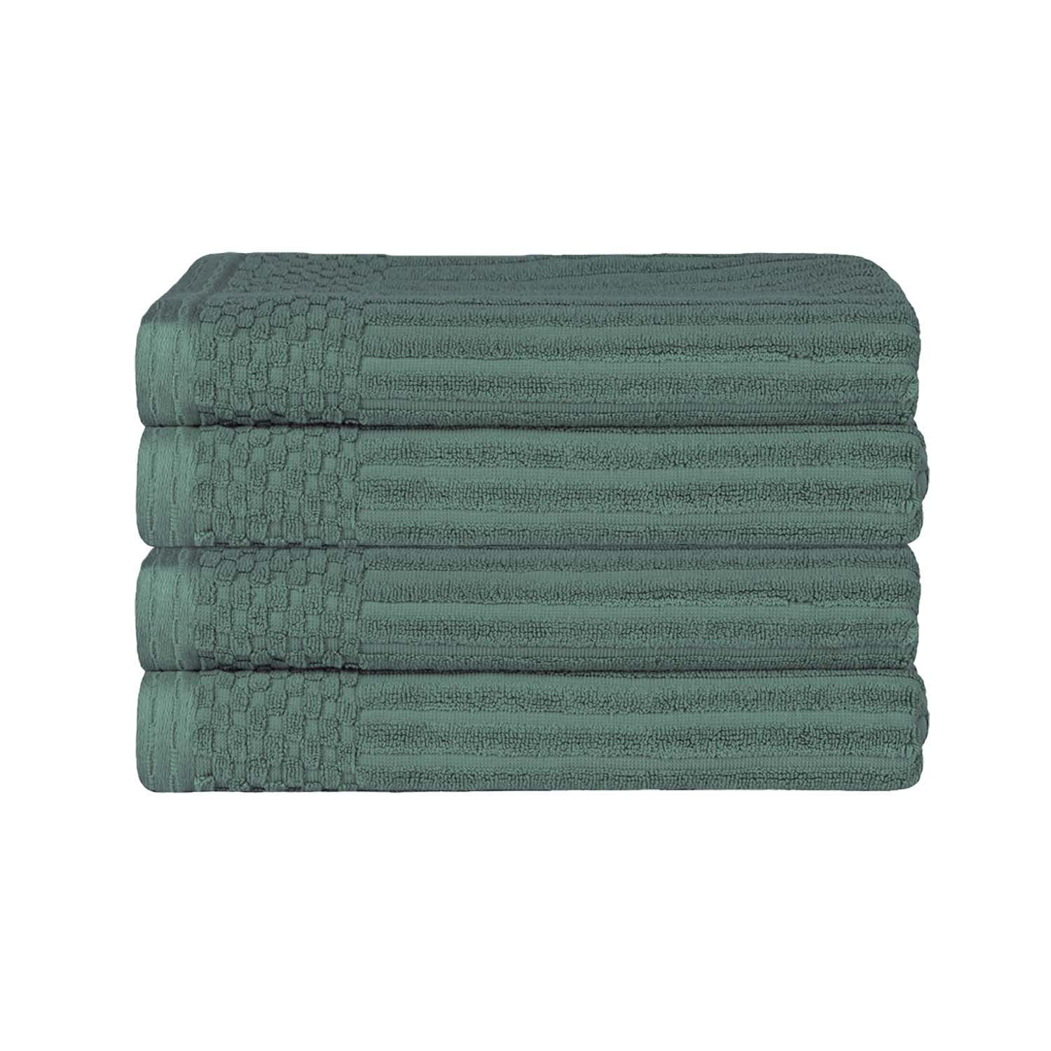 Ribbed Cotton Bath Towel, Basil