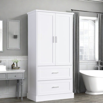 Coston Tall Coston With 2 Drawers, An Adjustable Shelf And Door Shelves Design