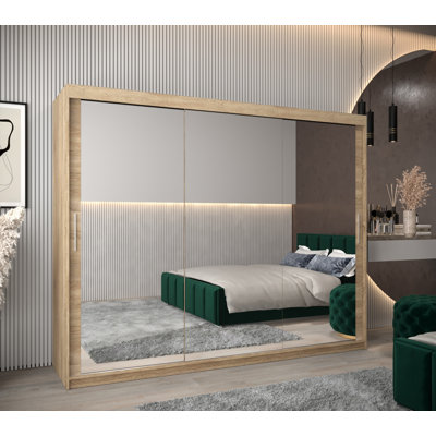 Melhado 3 Door Manufactured Wood Wardrobe