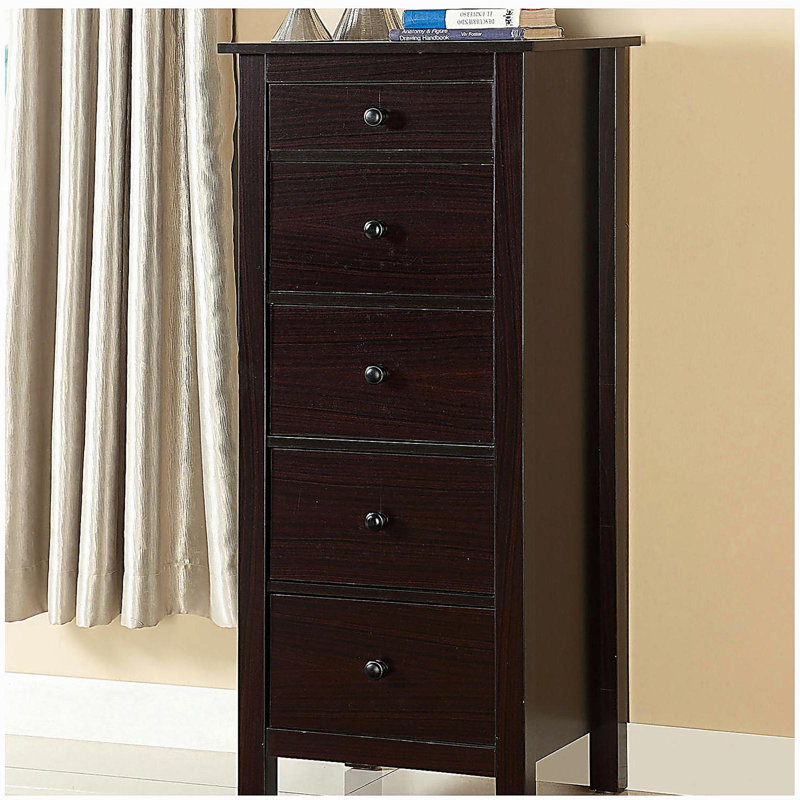 Commode compacte 5 tiroirs Transition Espresso