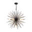 Lustre Sputnik moderne à 7 lumières en métal noir, style étoile, avec chaîne réglable, idéal pour salle à manger ou chambre.