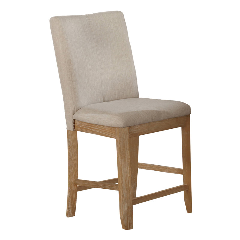Chaise d’appoint en lin touffeté grise Ivie, Beige clair, Rustique