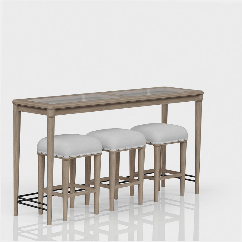 Matte Glass Display Table with 3 Stools