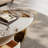 51.2-Inch Oval Faux Marble Coffee Table with Drawers