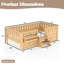 Lit simple pour enfant avec tablettes intégrées et tiroirs de rangement, escalier de sécurité et garde-corps, naturel clair-130068551-130068555