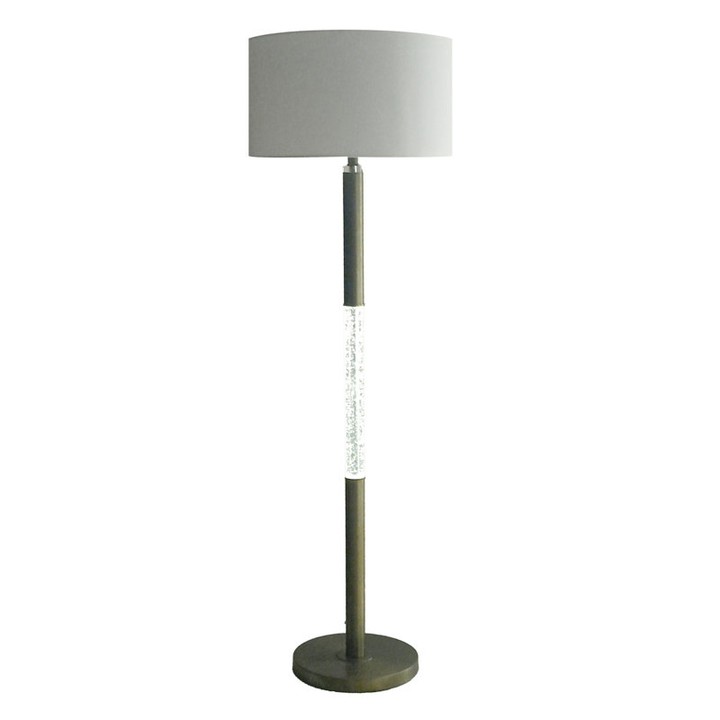 Golden Brilliance - 64 po x 20 po - Lampe sur pied en métal et cristal ensemencé avec veilleuse