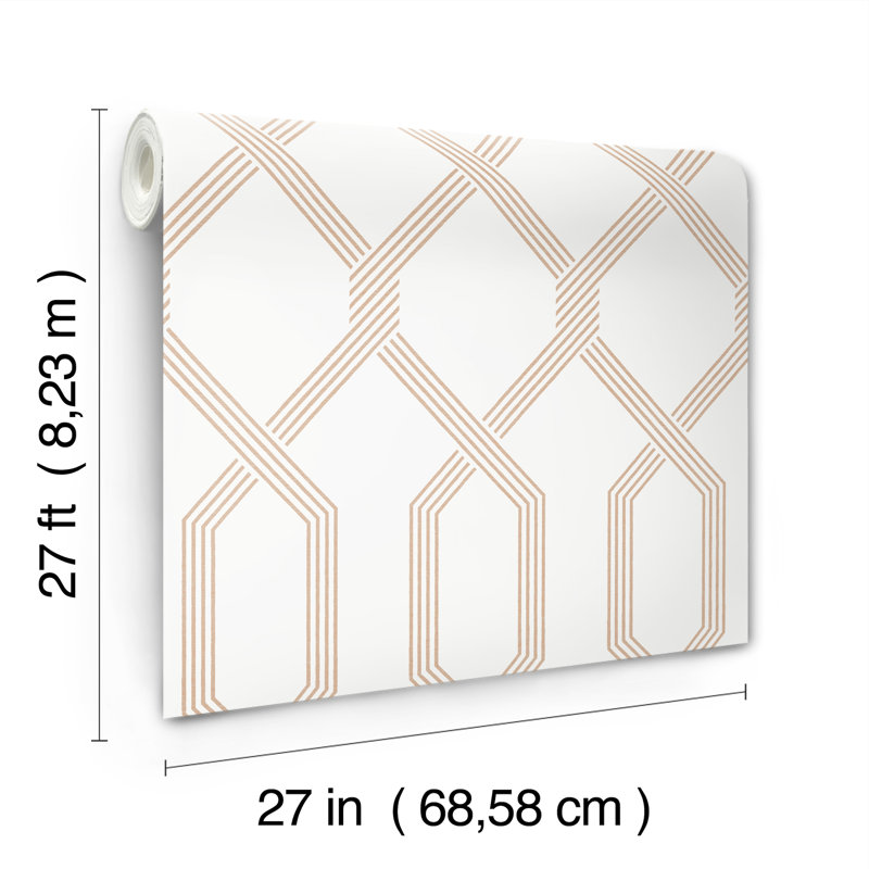 Palisade Geometric Wallpaper Double Roll, Coral