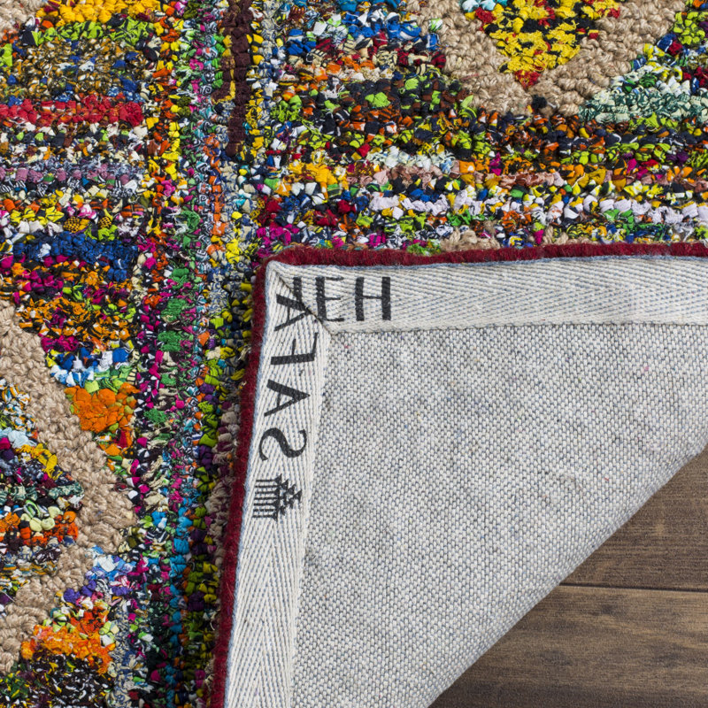 Anaheim Hand Tufted Cotton/Jute Geometric Rug, Square 4'