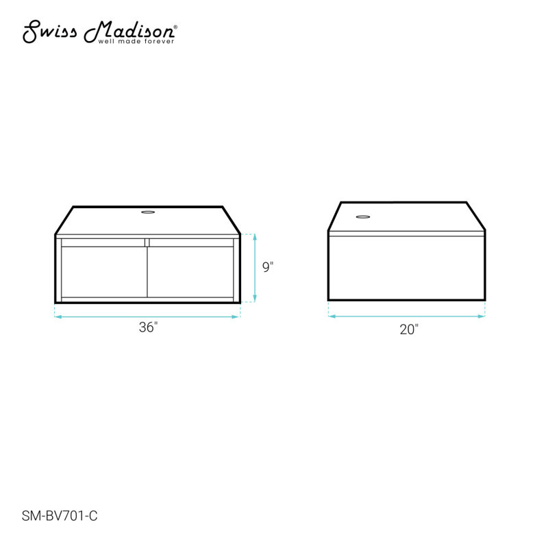 Base de meuble-lavabo simple 36 po Avancer