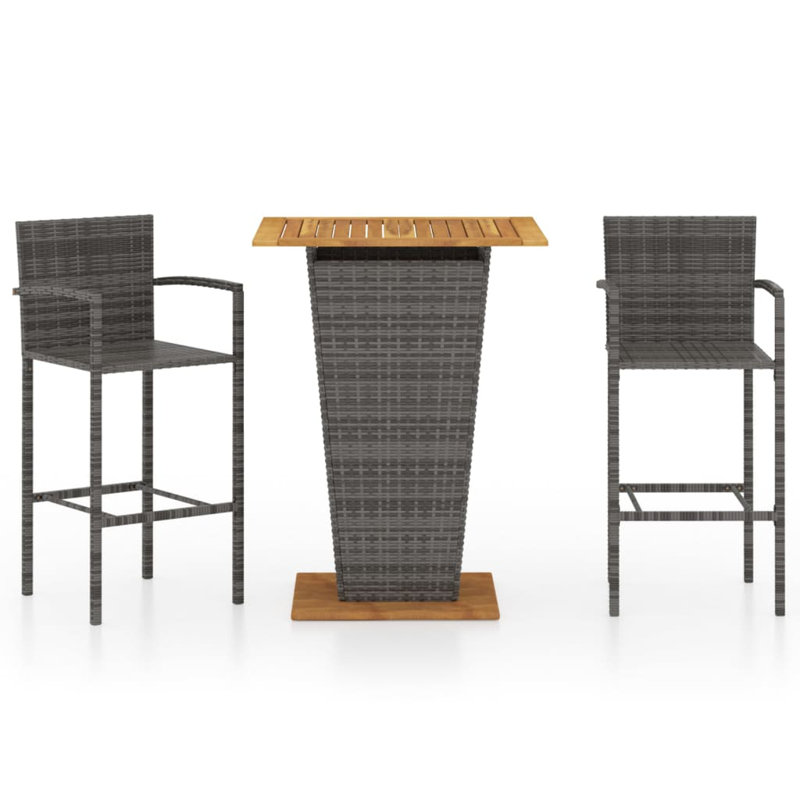 Fletch 2 Seater Rattan Conversation Set, Grey