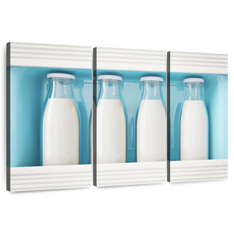 Yarlin Fridge Milk Bottles, 32" H x 50" W