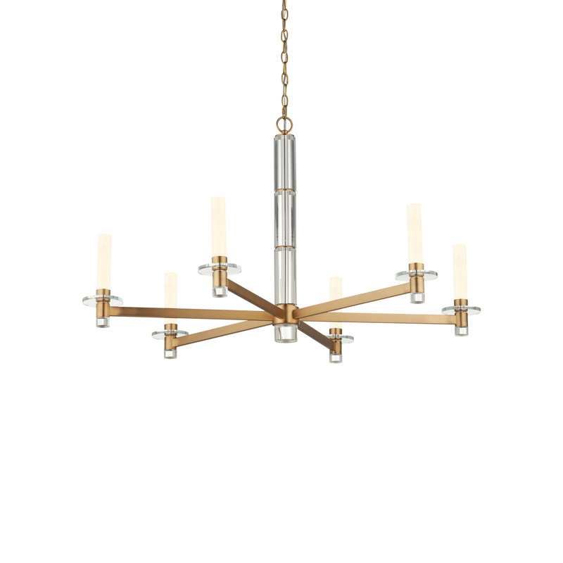 Marcelo 6 - Light LED Chandelier, Clear Optic Crystal