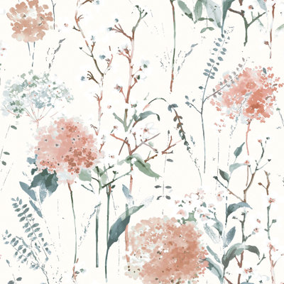 Laura Ashley Pallington Bloom Plaster Pink Wallpaper