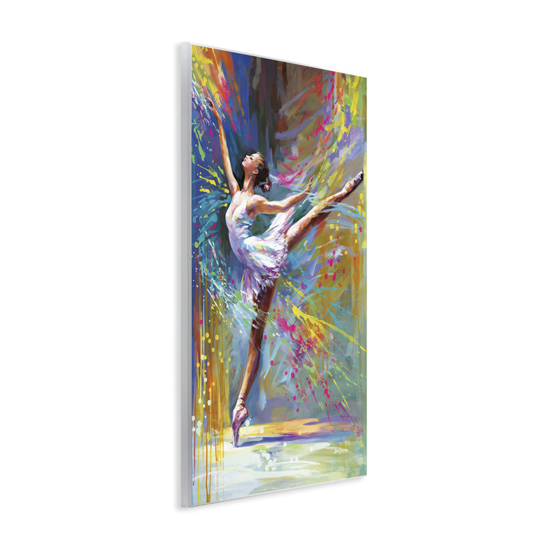 «Ballerina with Modern Splash» par Leon Devenice, H 19 po x l 13 po