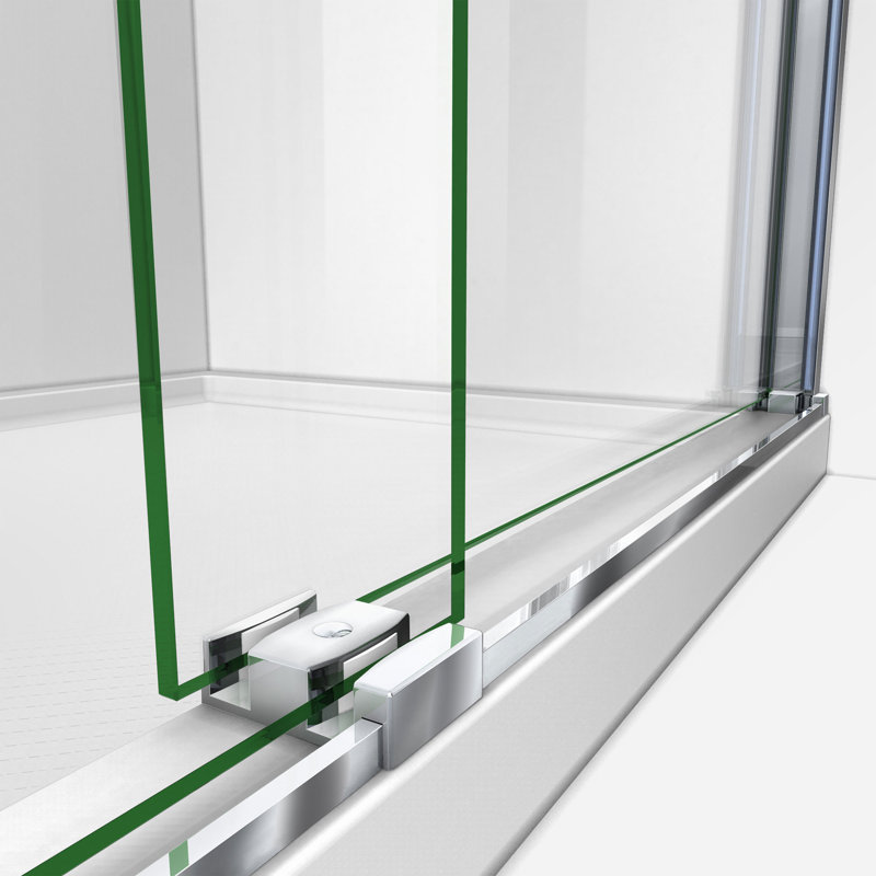 Sapphire 44" W x 76" H Bypass Semi-Frameless Shower Door, Chrome, Clear