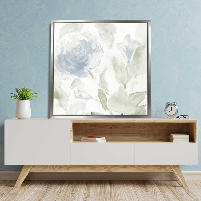 Fin du printemps I - peinture, L 39,5 po x H 39,5 po, Encadrement argenté