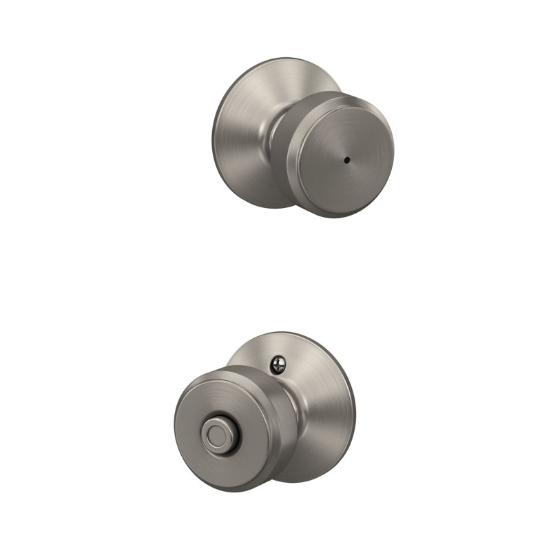 Bowery Privacy Knob (Bed & Bath), Satin Nickel