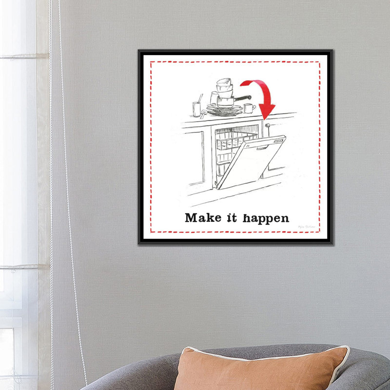 « home improvement iv », impression sur toile, H 18 po x l 18 po x P 1,5 po, Toile avec cadre noir, Pas de tapis