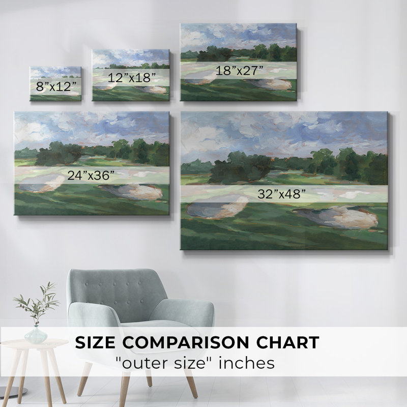 «Golf Course Study III», toile tendue avec châssis, H 12 po x l 18 po