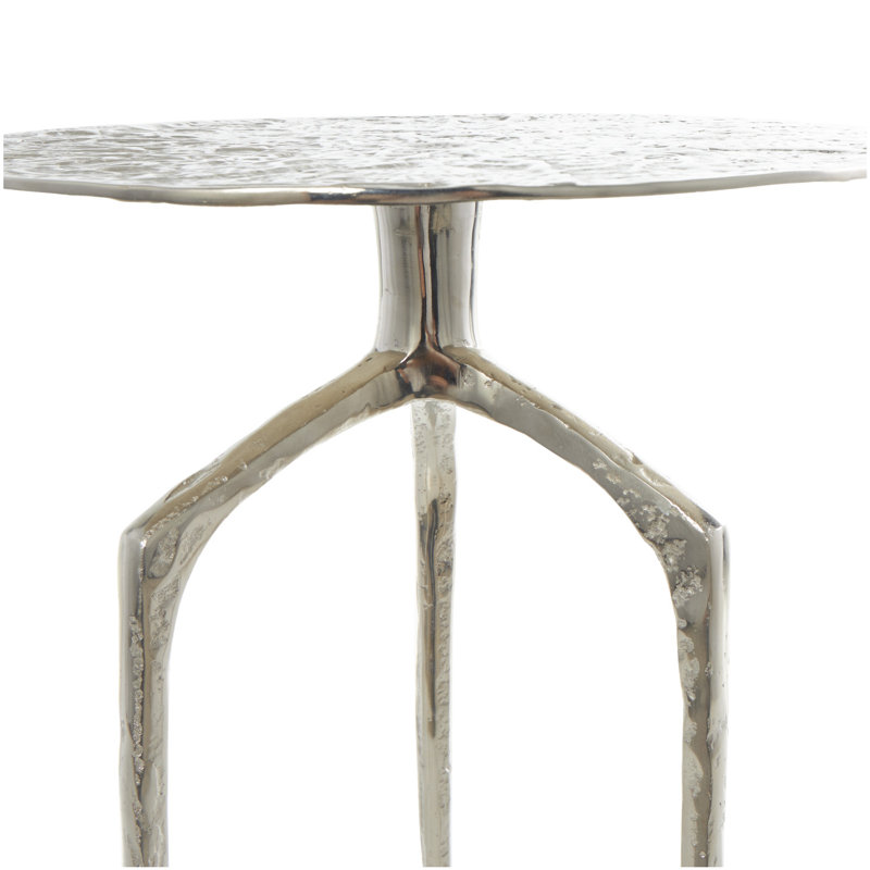 Table d'appoint Cole And Grey, Argent, H 21,9 po x l 14,65 po x P 14,65 po