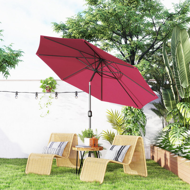 Parasol de marché rond 9,8 pi Kingsdown, Rouge vin
