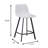 Latitude Run Modern Faux Leather Bar & Counter Stool – Armless PU Seat with Footrest, Iron Legs – Side Chair for Kitchen Island, Home Bar, Pub, Cafe, Dining Room-1046597321